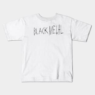 Black Metal Dark Text Design Kids T-Shirt